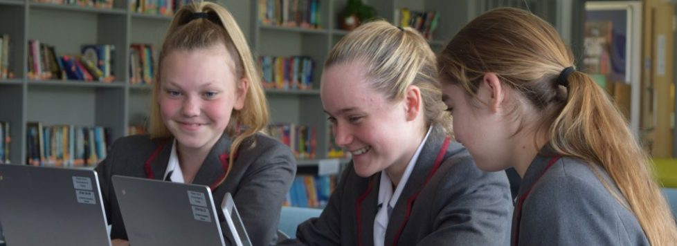 Girls in library